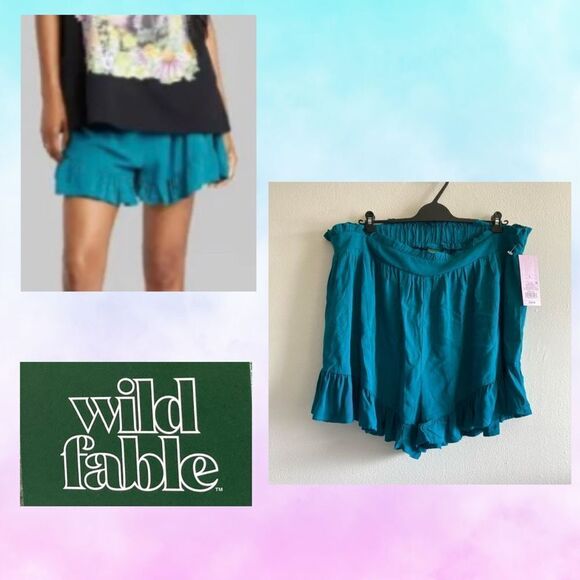 Women's High-Waisted Flutter
Shorts - Wild Fable Dark Teal Blue - Picture 1 of 6
